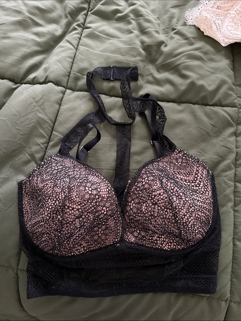 Victoria's Secret Black Lace Bra with Nude Lining
